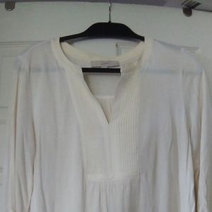 Mixed media cream blouse